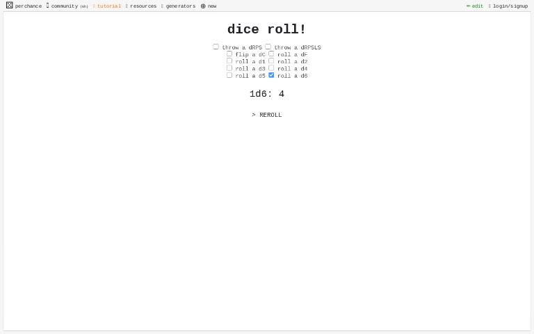 dice roll! ― Perchance Generator