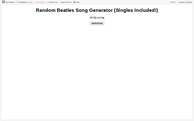 Random Beatles Song Generator (Singles Included!)