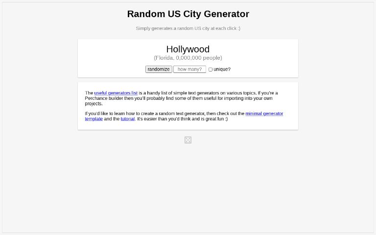 Random US City Generator