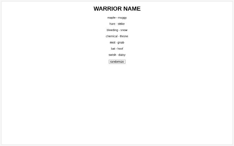 warrior-name-perchance-generator