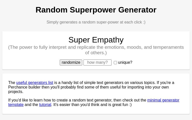 Random Superpower Generator