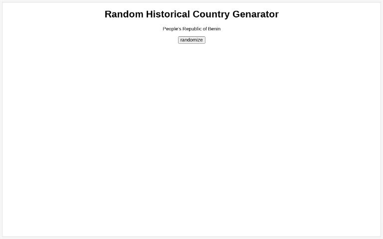 Random Historical Country Genarator ― Perchance Generator