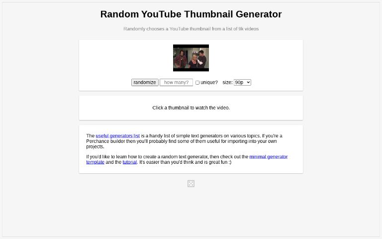 Random YouTube Thumbnail Generator