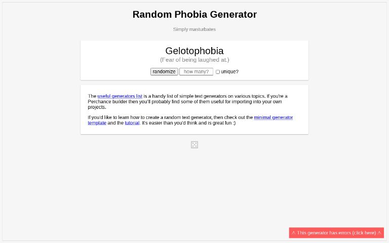 Random Phobia Generator