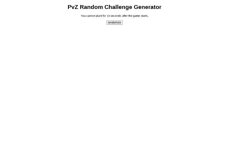 PvZ Random Challenge Generator