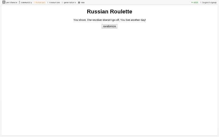 Russian Roulette Simulator ― Perchance Generator