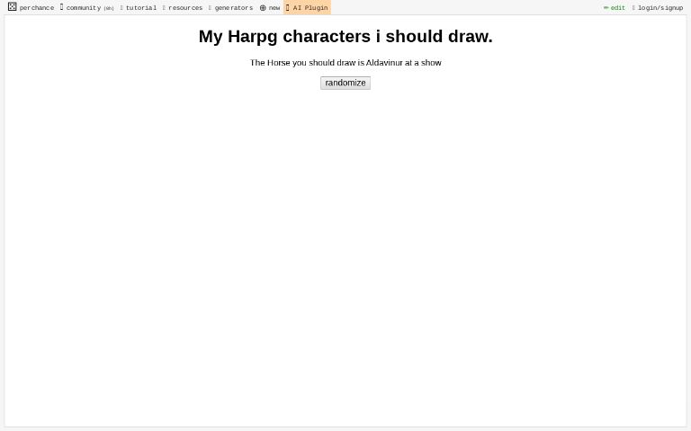 My Harpg characters i should draw. ― Perchance Generator