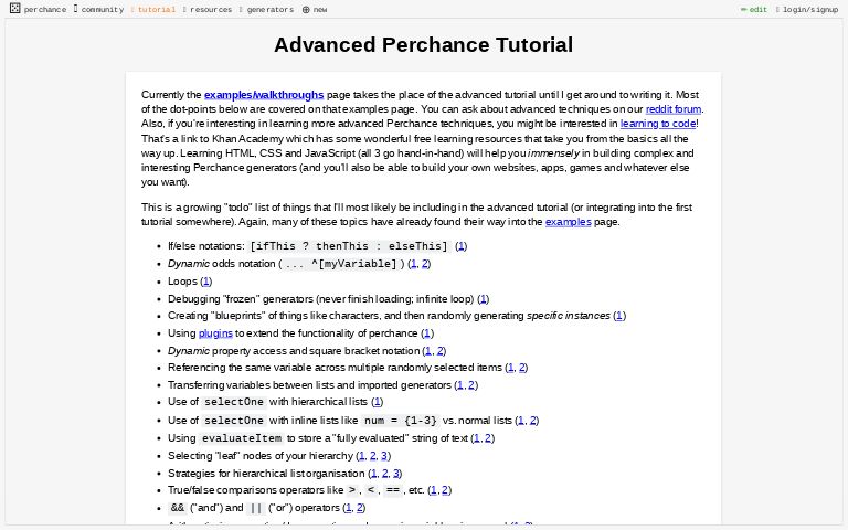 Advanced Perchance Tutorial ― Perchance Generator