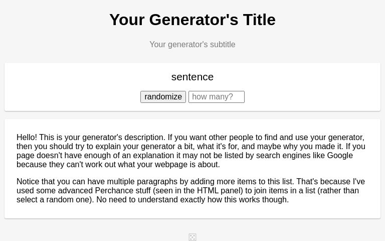 Basic Template ― Perchance Generator