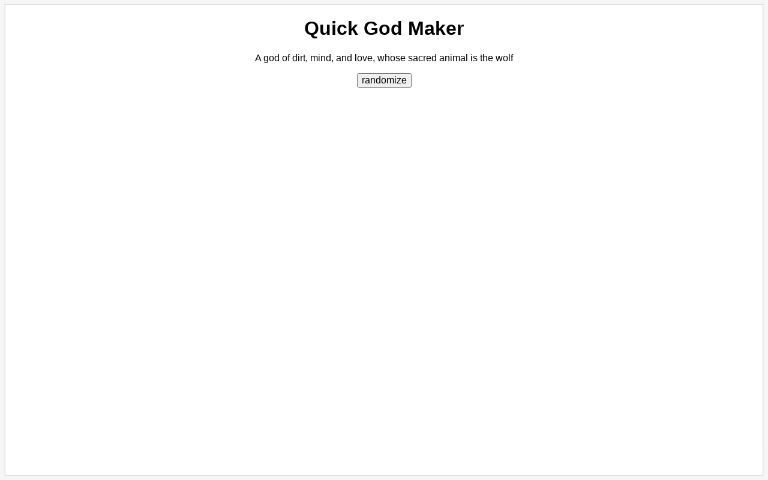 Quick God Maker ― Perchance Generator