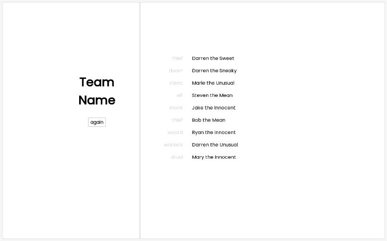 team-name-perchance-generator