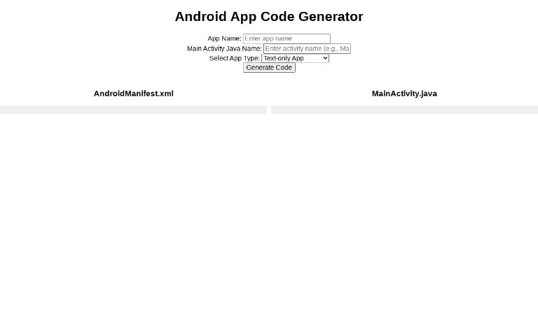 Android App Code Generator