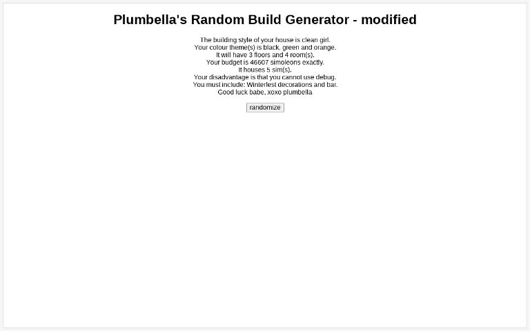 Plumbella's Random Build Generator - modified