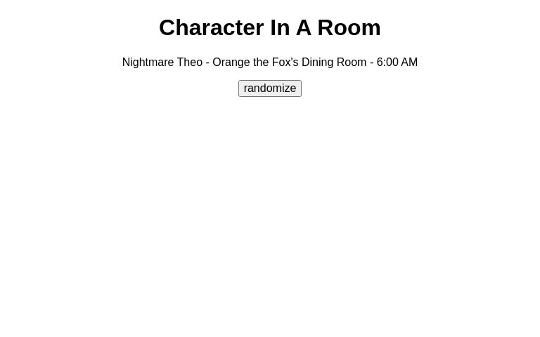 Character In A Room ― Perchance Generator