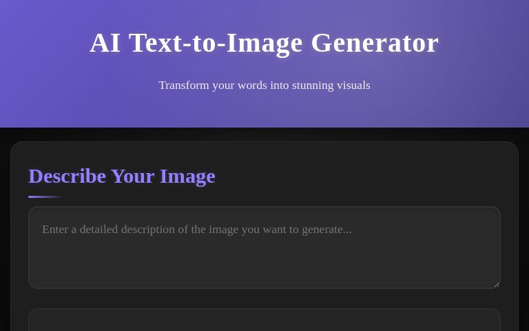 AI Text-to-Image Generator