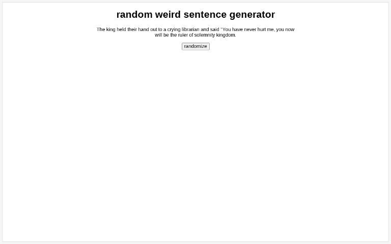 random-weird-sentence-generator