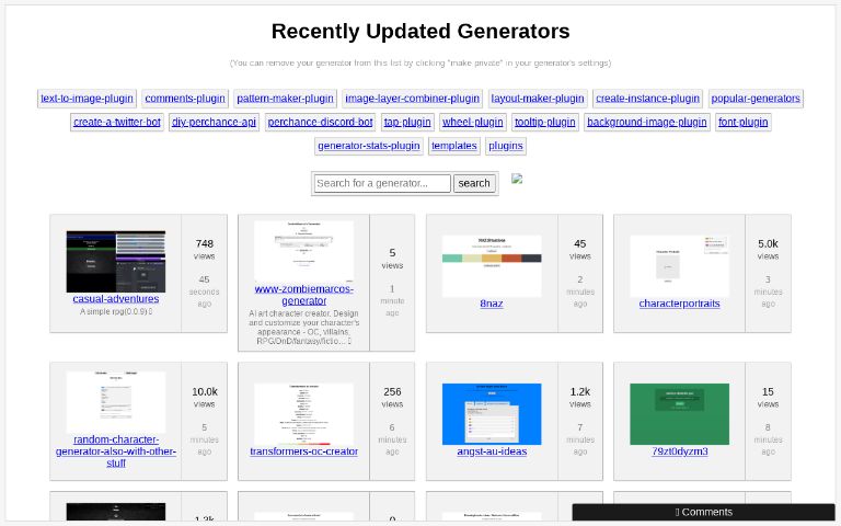 Recently Updated Generators