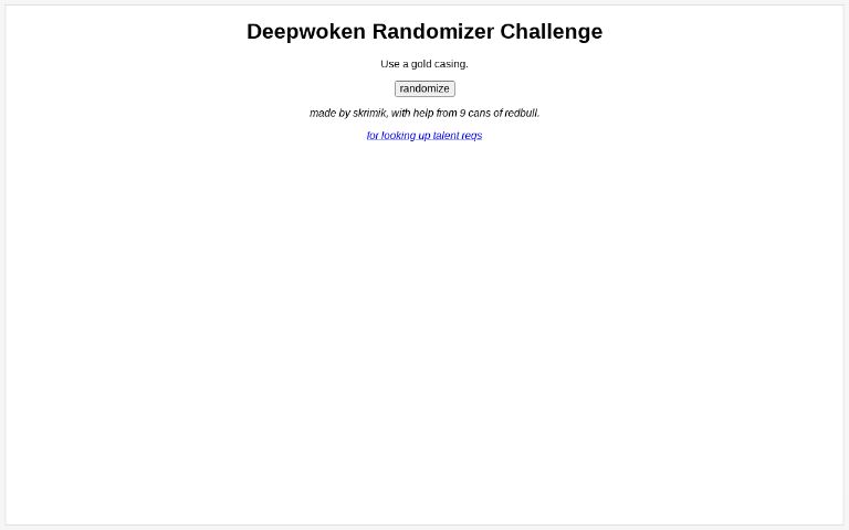 Deepwoken Randomizer Challenge ― Perchance Generator