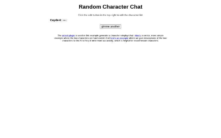 Random Character Chat
