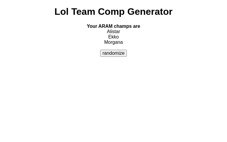 Lol Team Comp Generator