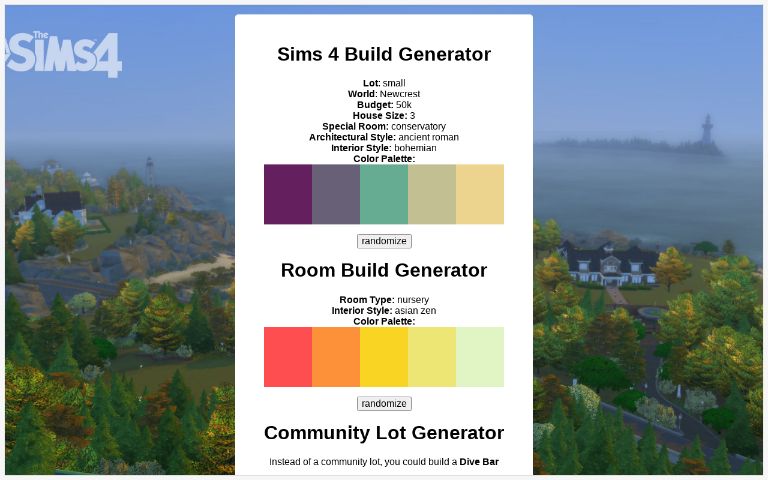 Sims 4 Build Generator