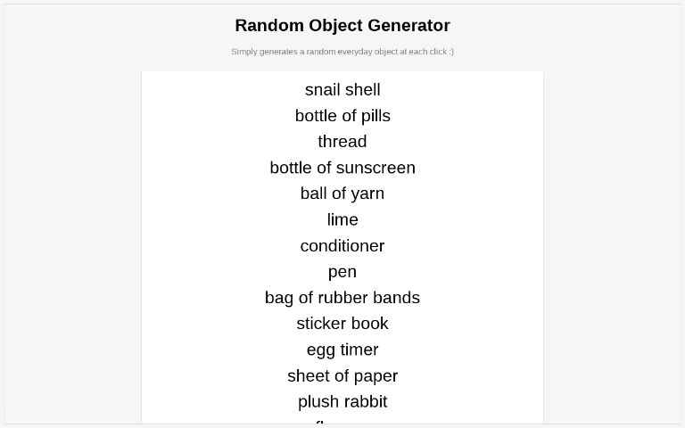 Random Object Generator