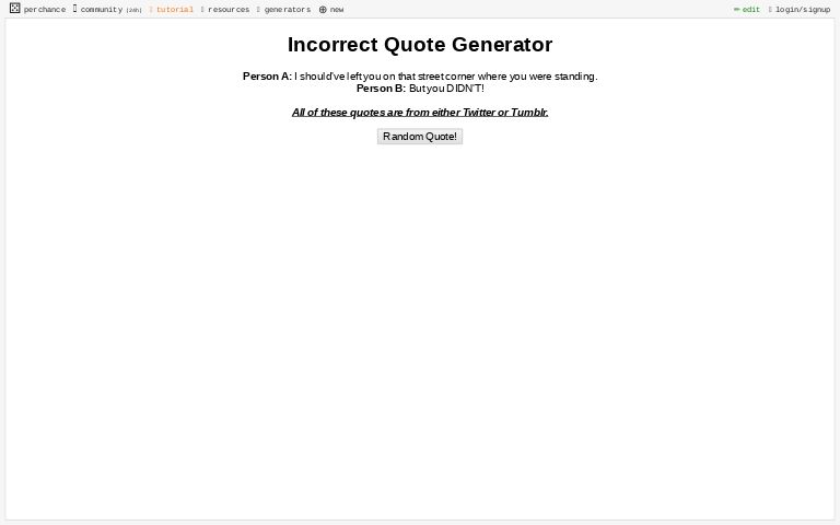 Incorrect Quote Generator ― Perchance