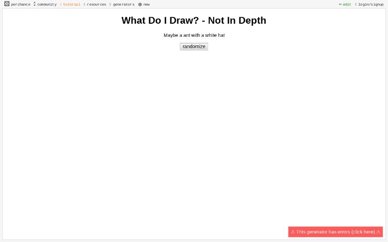 What Do I Draw? - Not In Depth ― Perchance Generator