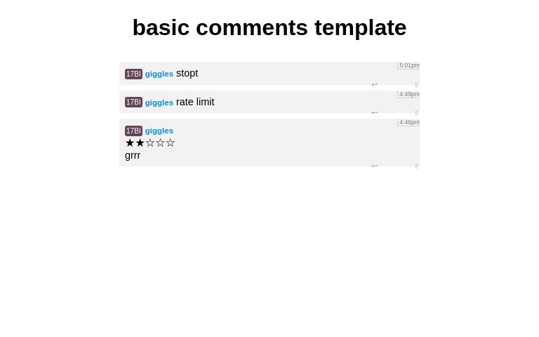 basic comments template ― Perchance Generator