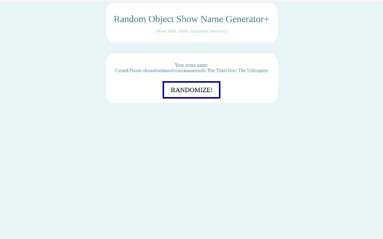 Random Object Show Name Generator+