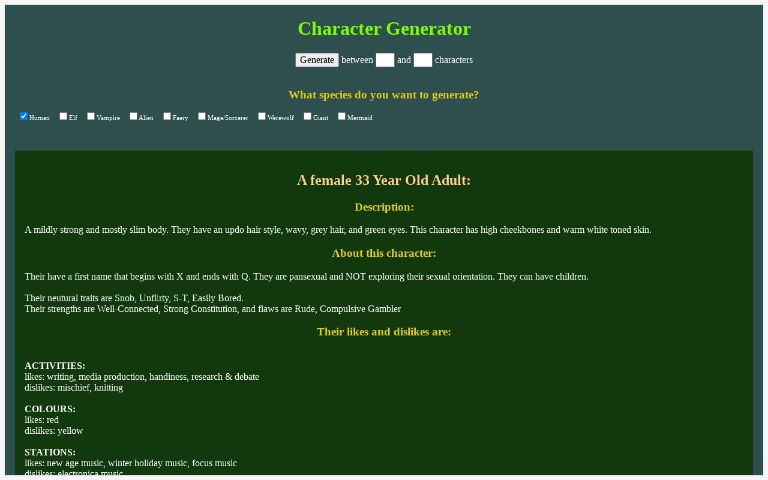 Character Generator