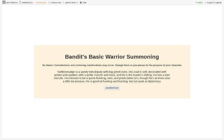 bandit-s-basic-warrior-summoning-perchance-generator