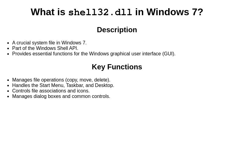 What is shell32.dll in Windows 7? ― Perchance Generator