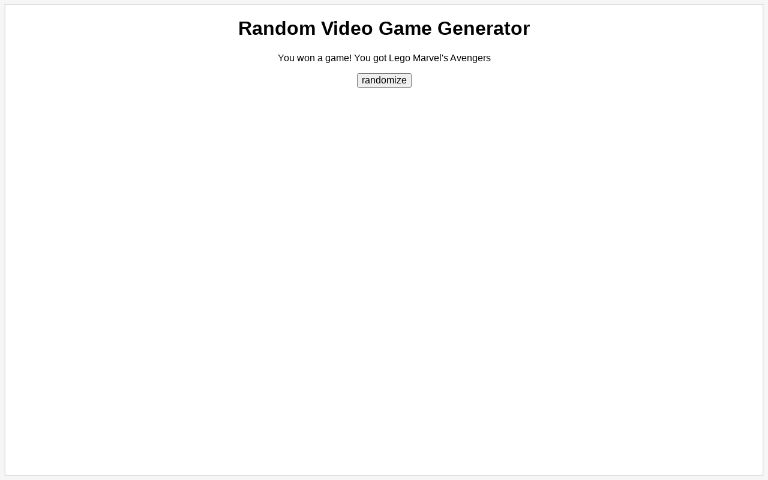 Random Video Game Generator