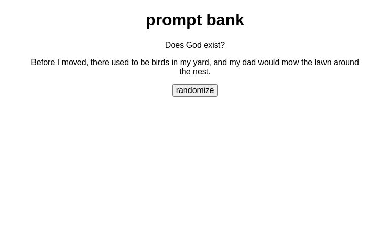 prompt bank ― Perchance Generator