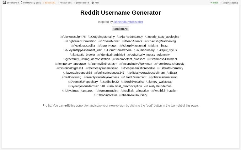 Reddit Username Generator