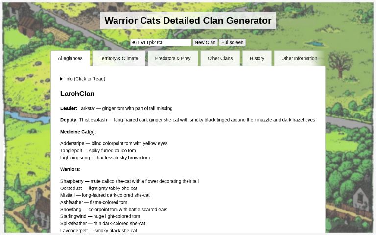 I made a warrior cat generator! Comment what you get! : r/thedawnpatrol