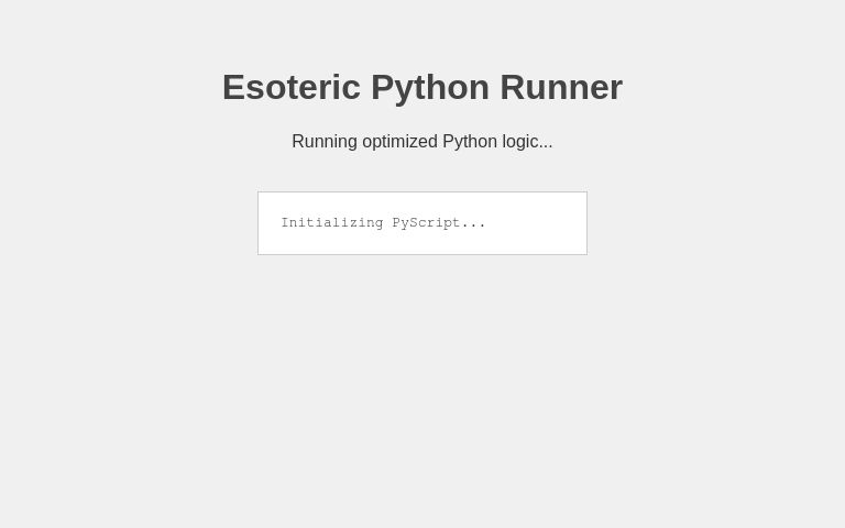 Esoteric Python Runner ― Perchance Generator