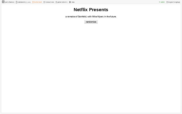 Netflix Presents ― Perchance Generator