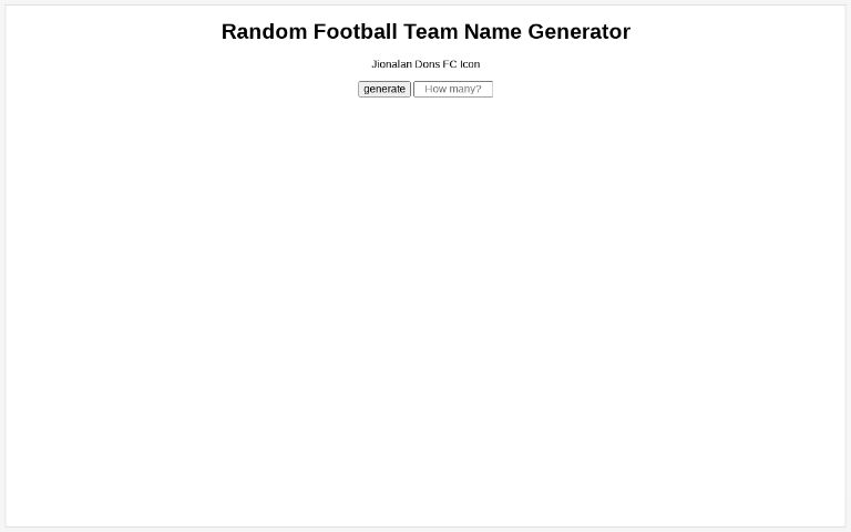 Random Football Team Name Generator