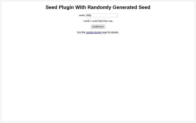Seed Plugin With Randomly Generated Seed