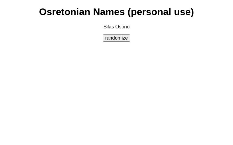 Osretonian Names personal Use Perchance Generator