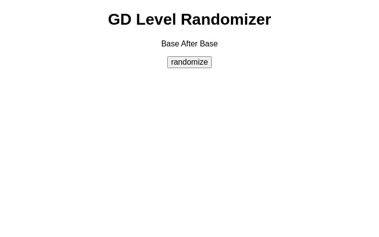 GD Level Randomizer ― Perchance Generator