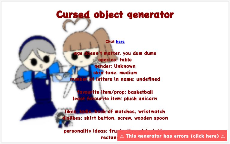 Random character creator ― Perchance Generator