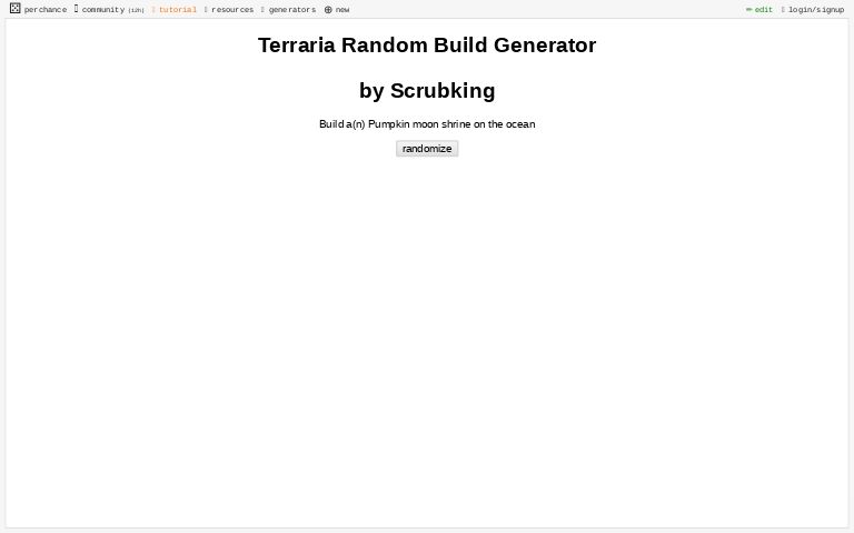 Terraria Random Build Generator by Scrubking