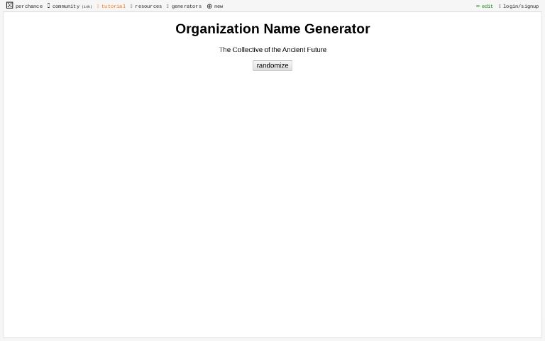 Organization name generator perchance