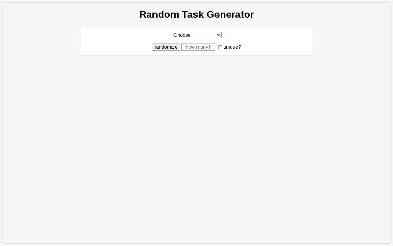 Random Task Generator Perchance