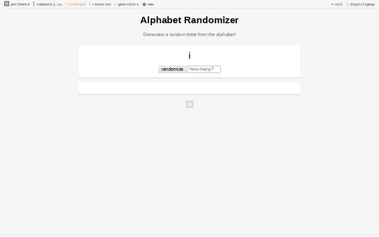Alphabet Randomizer Perchance Generator