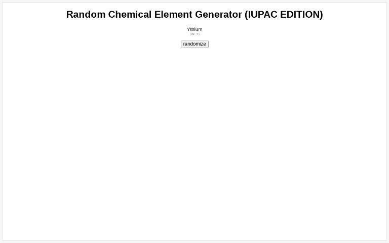 Random Chemical Element Generator (IUPAC EDITION)