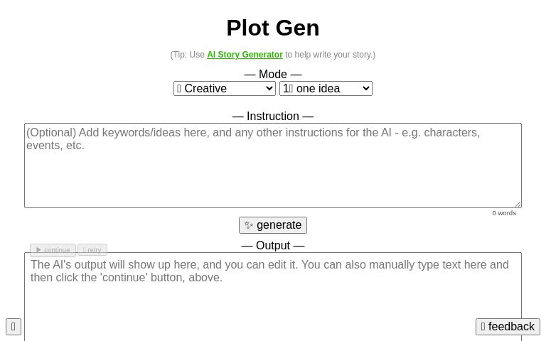 Plot Generator AI (free, no sign-up, unlimited)